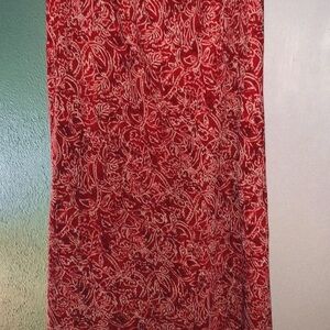 Kathie Lee Collection Red Floral Pencil Skirt